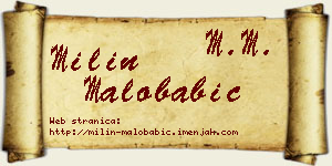 Milin Malobabić vizit kartica